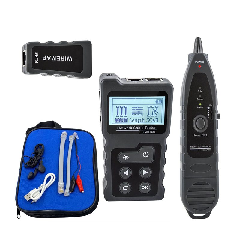 Network Cable Ethernet Tester LAN CAT5 CAT6 Tracker & WireMap Tester & Bag